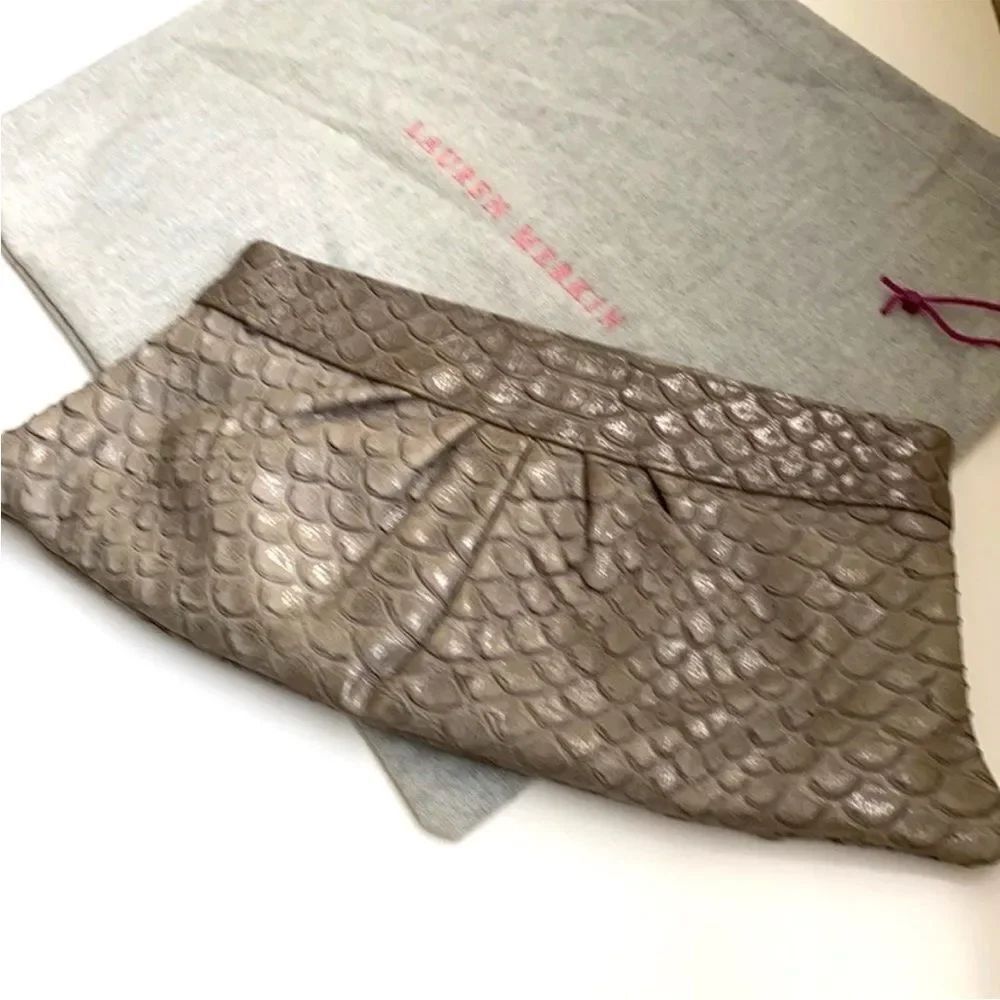 Lauren Merkin Tatum Leather Clutch - Taupe